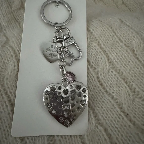 Silver and Pink Heart Keychain for tumblers, Purses and more- New - Picture 3 of 3